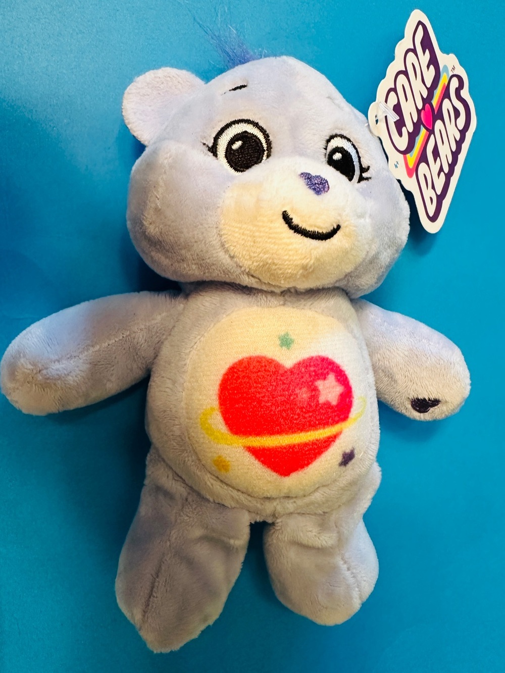 Care Bears Daydream Bear Plush Heart Planet Symbol 6.5” Attached Tag